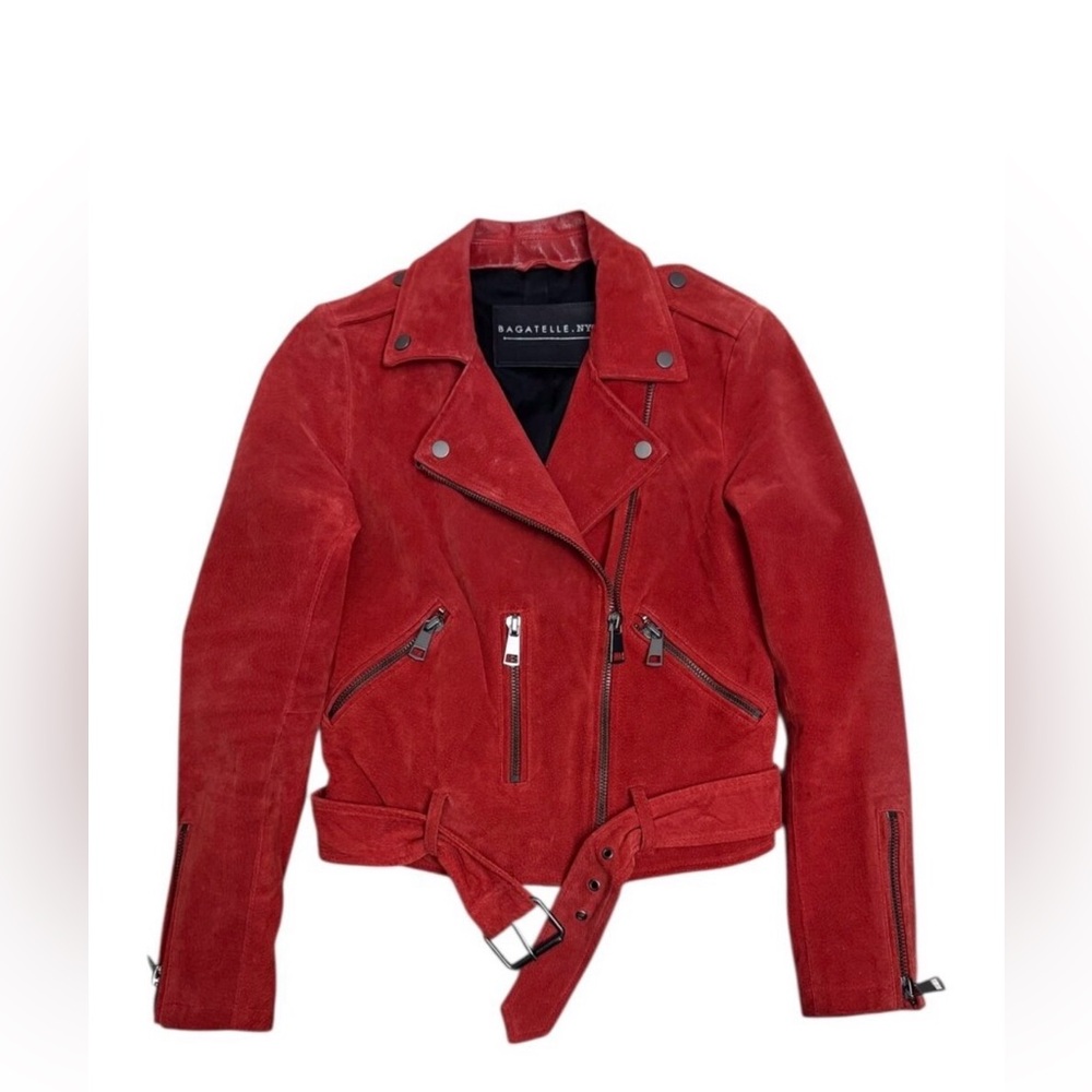 Bagatelle Women's Vibrant Red Leather Jacket